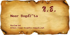 Neer Bogáta névjegykártya